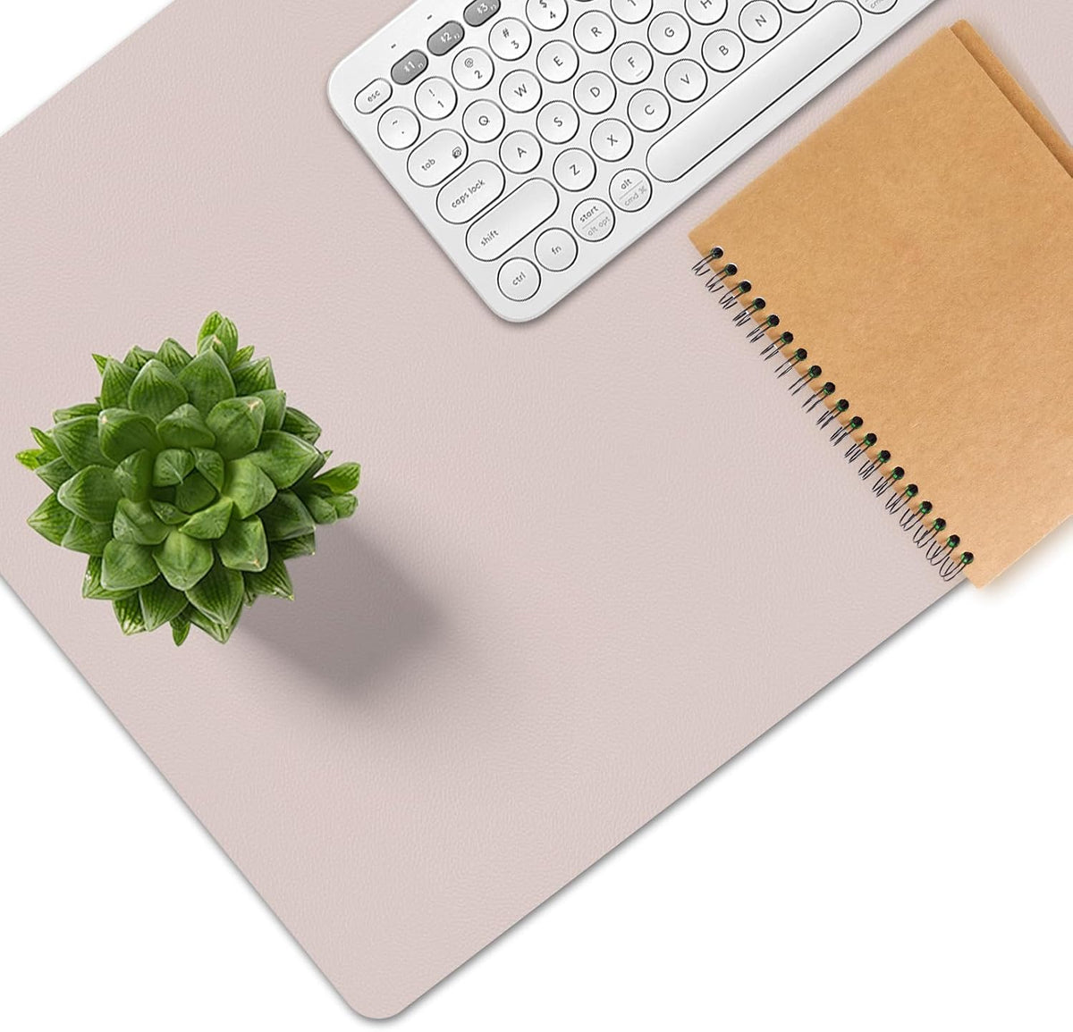Mouse Pad and Keyboard Wrist Rest, Large Keyboard and Mouse Pad Set, Ergonomic Mousepad with Wrist Rest, Non-Slip Desk Mat Protector for Office, Home (31.5×15.7 Inches, Cream Pink)