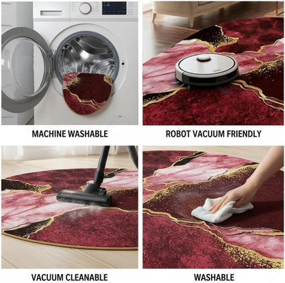 Bohemian Coral Pink Brown Abstract Ombre Swirl Striped Rug 8x10 Oval Kitchen Rug Durable Comfortable Marble Rugs for Living Room Bedroom Guestroom Diningroom Home Office Nursery Modern Rugs