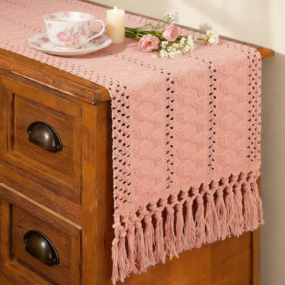 Pink Table Runner Boho Dresser Runner Home Coffee Table Decor 12x72 Inch
