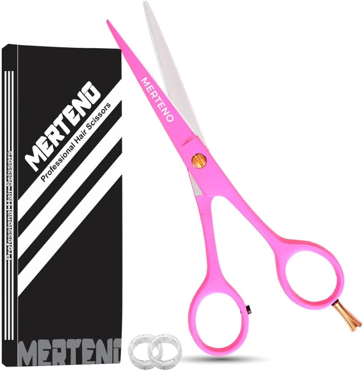 Professional Hair Scissors 6.5” - High Carbon Stainless Steel Barber Salon & Home Use Hair Cutting Scissors – Super Sharp Hair Shears Blades - Ergonomic for Men, Women & All Ages (pink, 6.5 inches)