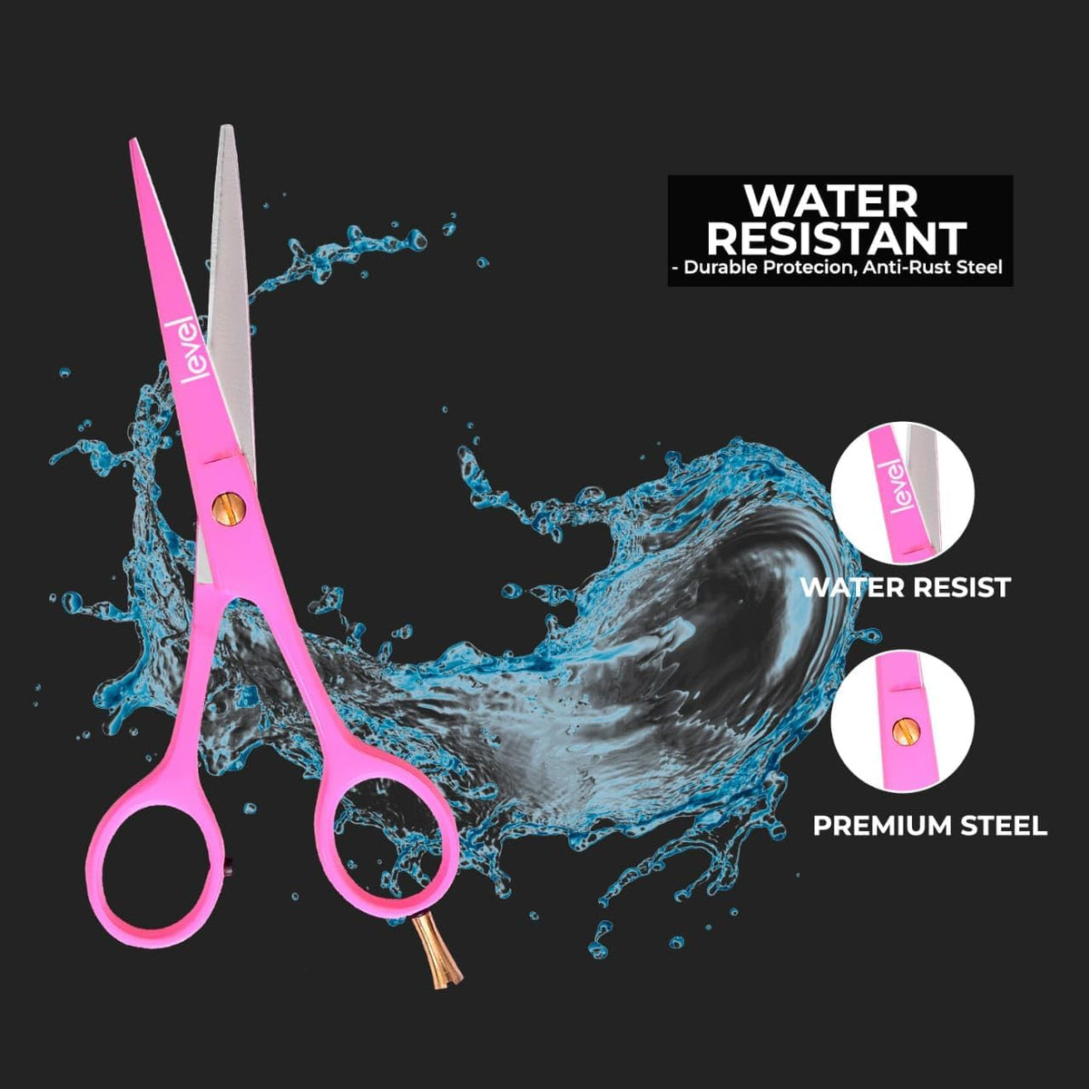 Professional Hair Scissors 6.5” - High Carbon Stainless Steel Barber Salon & Home Use Hair Cutting Scissors – Super Sharp Hair Shears Blades - Ergonomic for Men, Women & All Ages (pink, 6.5 inches)