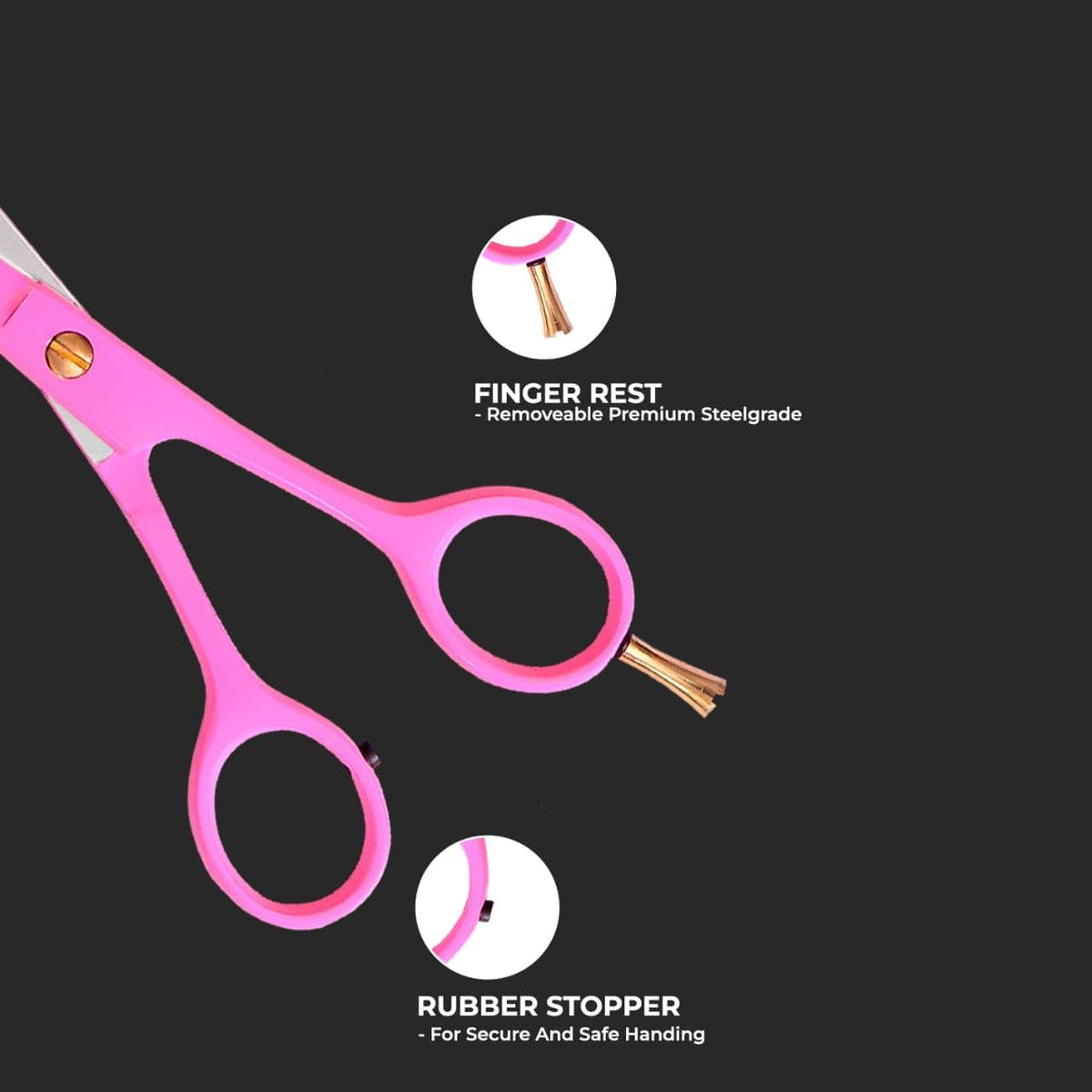 Professional Hair Scissors 6.5” - High Carbon Stainless Steel Barber Salon & Home Use Hair Cutting Scissors – Super Sharp Hair Shears Blades - Ergonomic for Men, Women & All Ages (pink, 6.5 inches)
