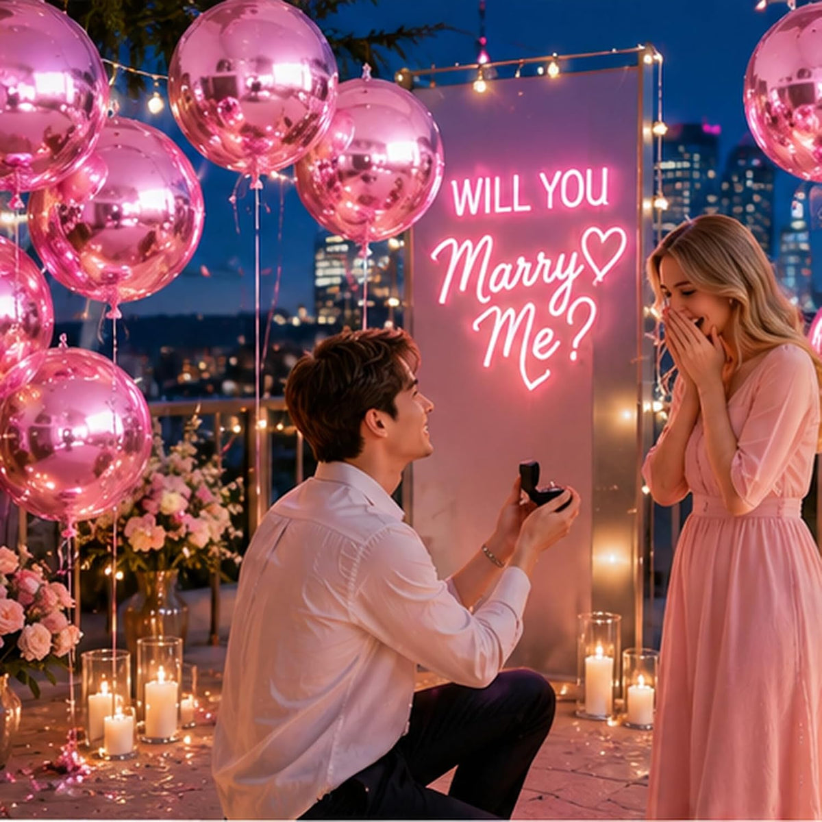 14 Pcs Pink Round Foil Balloons Light Baby Pink Metallic 4D Balloons
