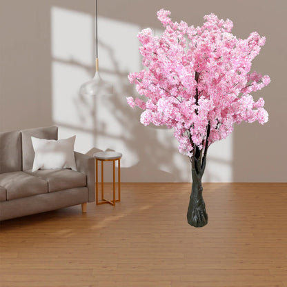Pink Artificial Cherry Blossom Trees Faux Cherry Blossom Tree Pink Tree for Office Wedding Home Office Living Room House Indoor Outdoor Decor（6.5ft/2m, Pink）