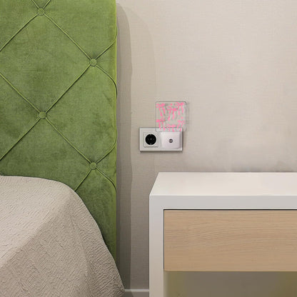 2 Pcs Pink Bow Night Lights Sensor Night Light Plug in Dusk to Dawn LED Lamps Gift for Indoor Bedroom, Bathroom, Toilet, Stairs, Kitchen, Hallway
