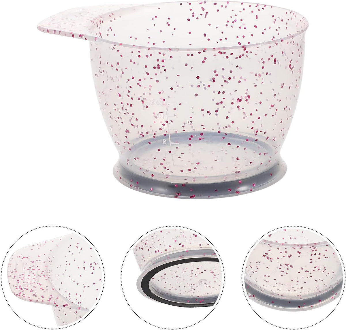 Hair Dye Mixing Bowl Plastic Hair Dye Bowls Lightweight Crystal Pink Salon Use
