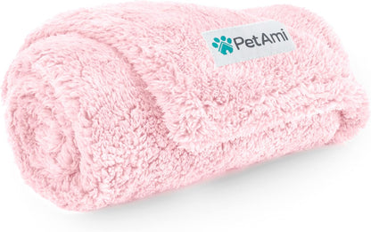 Fluffy Sherpa Waterproof Dog Blanket for Small Pet Cat, 24x32 Pink