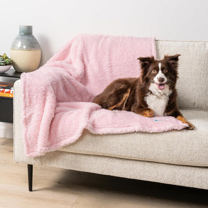 Fluffy Sherpa Waterproof Dog Blanket for Small Pet Cat, 24x32 Pink