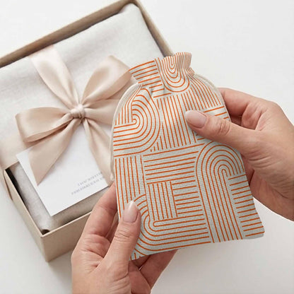 Victoroes Peach Arches Drawstring Gift Bags 10 Pcs 5" x 7" Small Coral Lines Soft Edges Gift Bag Reusable Fabric Wrap Bags for Wedding Party Birthday Holiday
