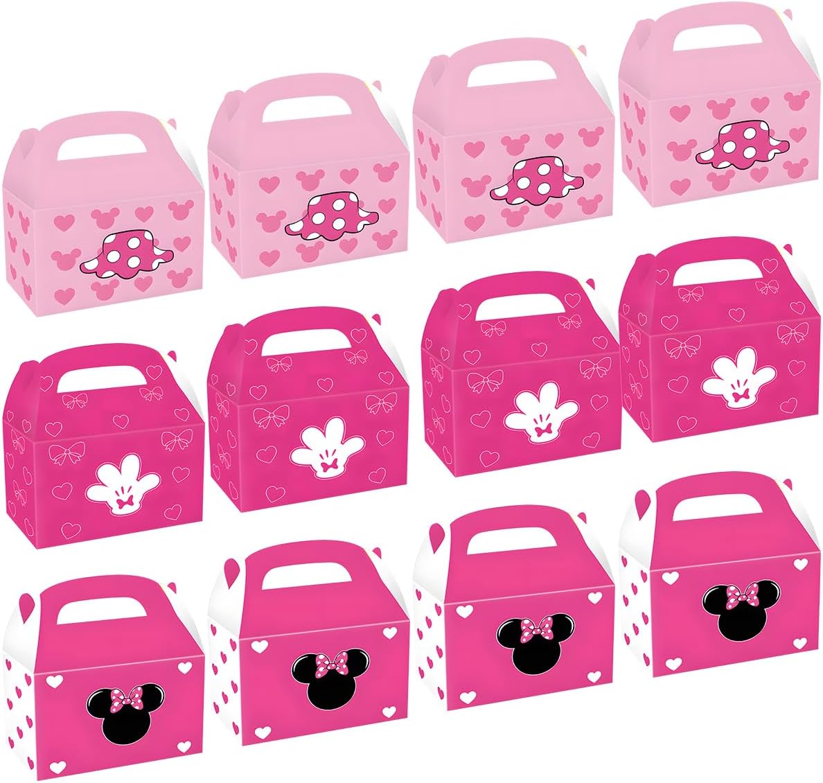 12Pcs Pink Mouse Gift Box,For Mouse,3 Styles of Cute Mouse Theme Party Favor Candy Boxes,for Cartoons Theme Birthday Gift Giving Party Favors Decorations Supplies