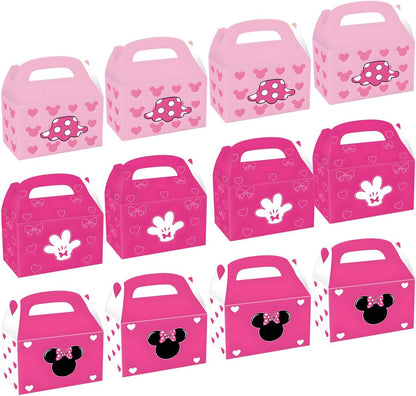 12Pcs Pink Mouse Gift Box,For Mouse,3 Styles of Cute Mouse Theme Party Favor Candy Boxes,for Cartoons Theme Birthday Gift Giving Party Favors Decorations Supplies