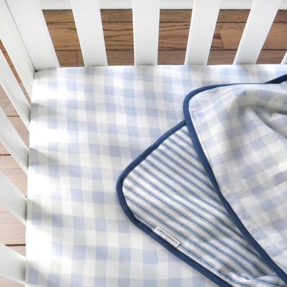 Unisex-Baby Fitted Crib Sheets Set Standard Mattress, 100% Organic Cotton Baby Boys, Girls, Neutral, 1 Pack - Peach Skin Painted Buffalo Check, One Size