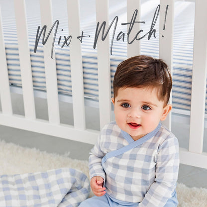 Unisex-Baby Fitted Crib Sheets Set Standard Mattress, 100% Organic Cotton Baby Boys, Girls, Neutral, 1 Pack - Peach Skin Painted Buffalo Check, One Size
