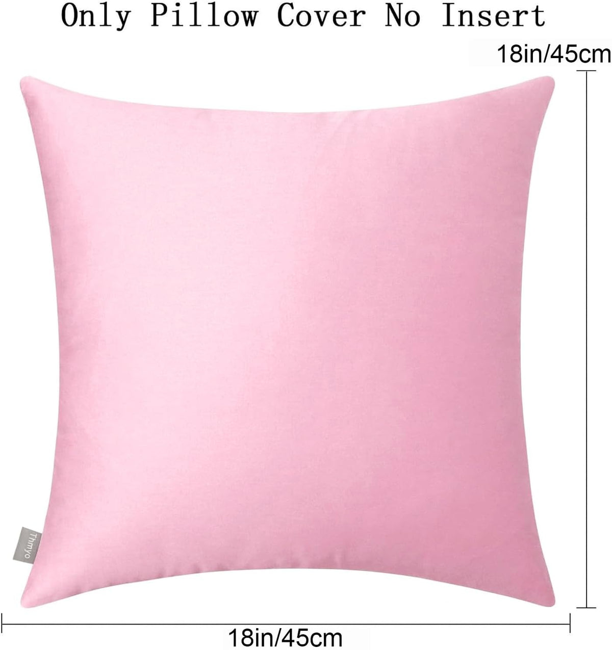 4-Pack 100% Cotton Solid Decorative Throw Pillow Covers 18x18 Pink