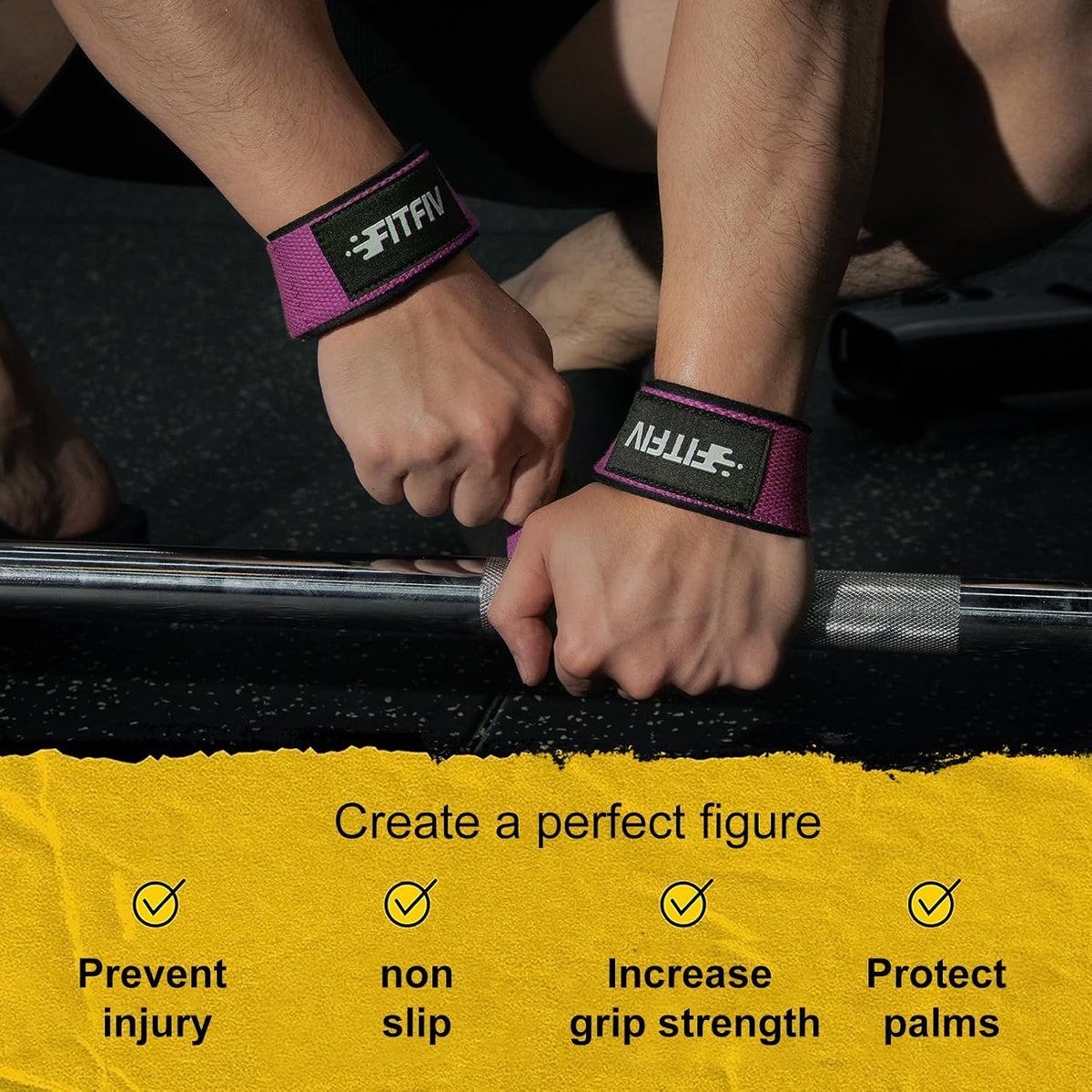 Lifting Straps for Weightlifting, Padded Wrist Straps for Gym