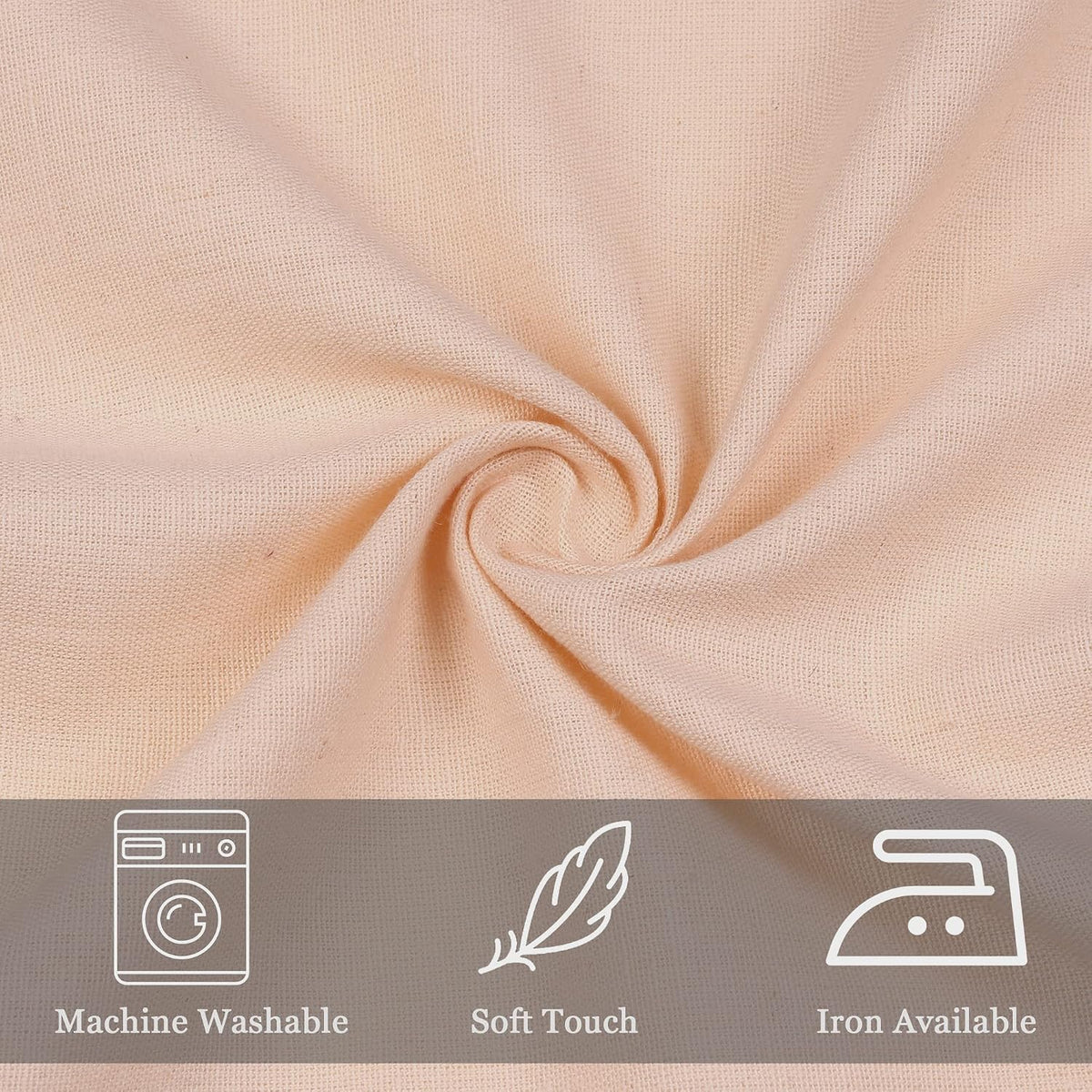85% Cotton 15% Linen Dinner Cloth Set of 12 Napkins for Everyday Use Over Sized Easter Special Mitered Corners Napkins, Pre Shrunk Good Absorbency Ultra Soft Quality 18x18 in(Peach)