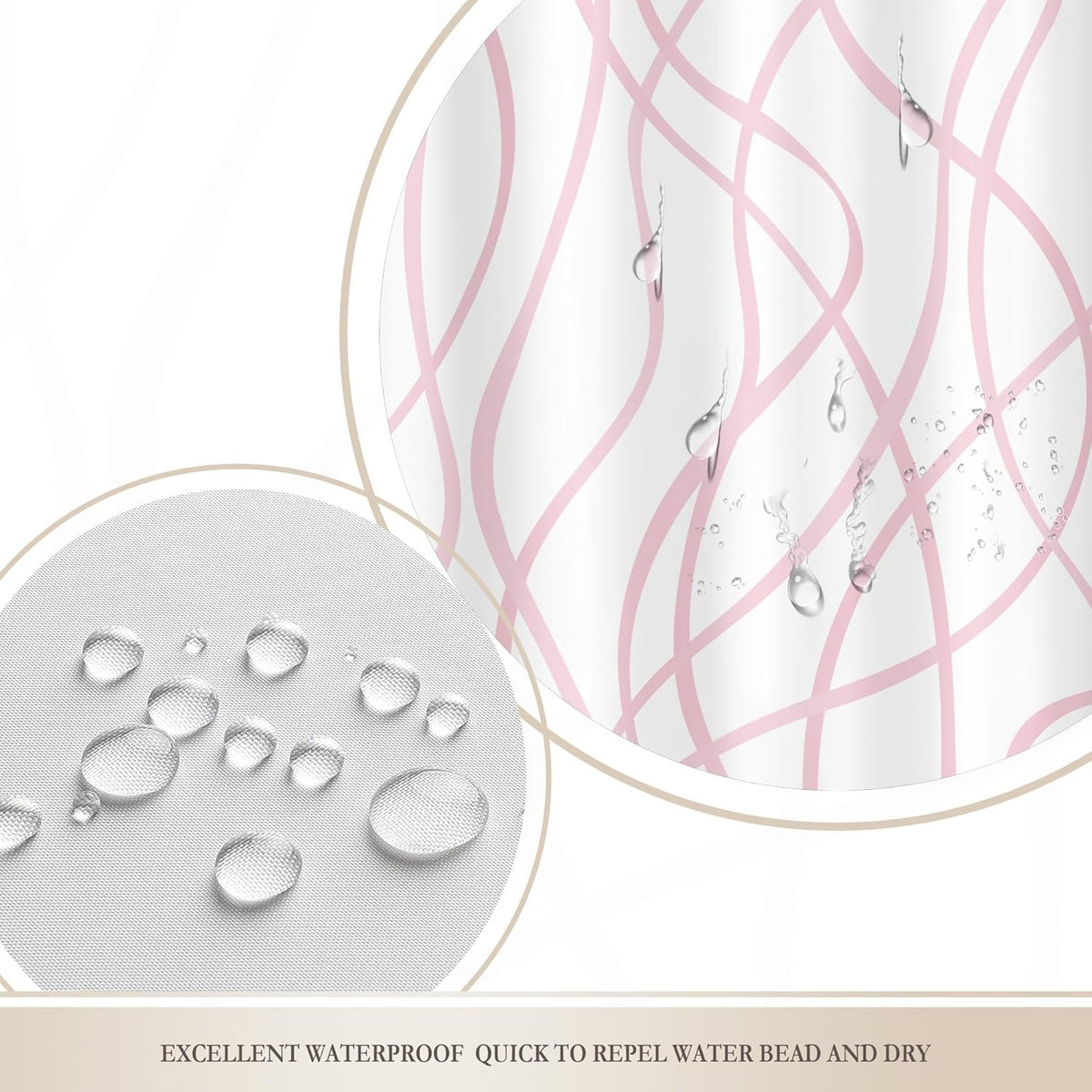 Pink Striped Shower Curtain Abstract Pink White Bathroom Curtain Set