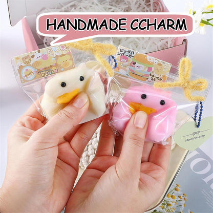2PCS Handmade Taba Hamster Squishy Squeeze Toys - Ultra Soft Silicone Animal Squishies for Kids & Adults, Reusable Non-Violent Squishy Toys for Stress Relief & Relaxation （White&Pink）