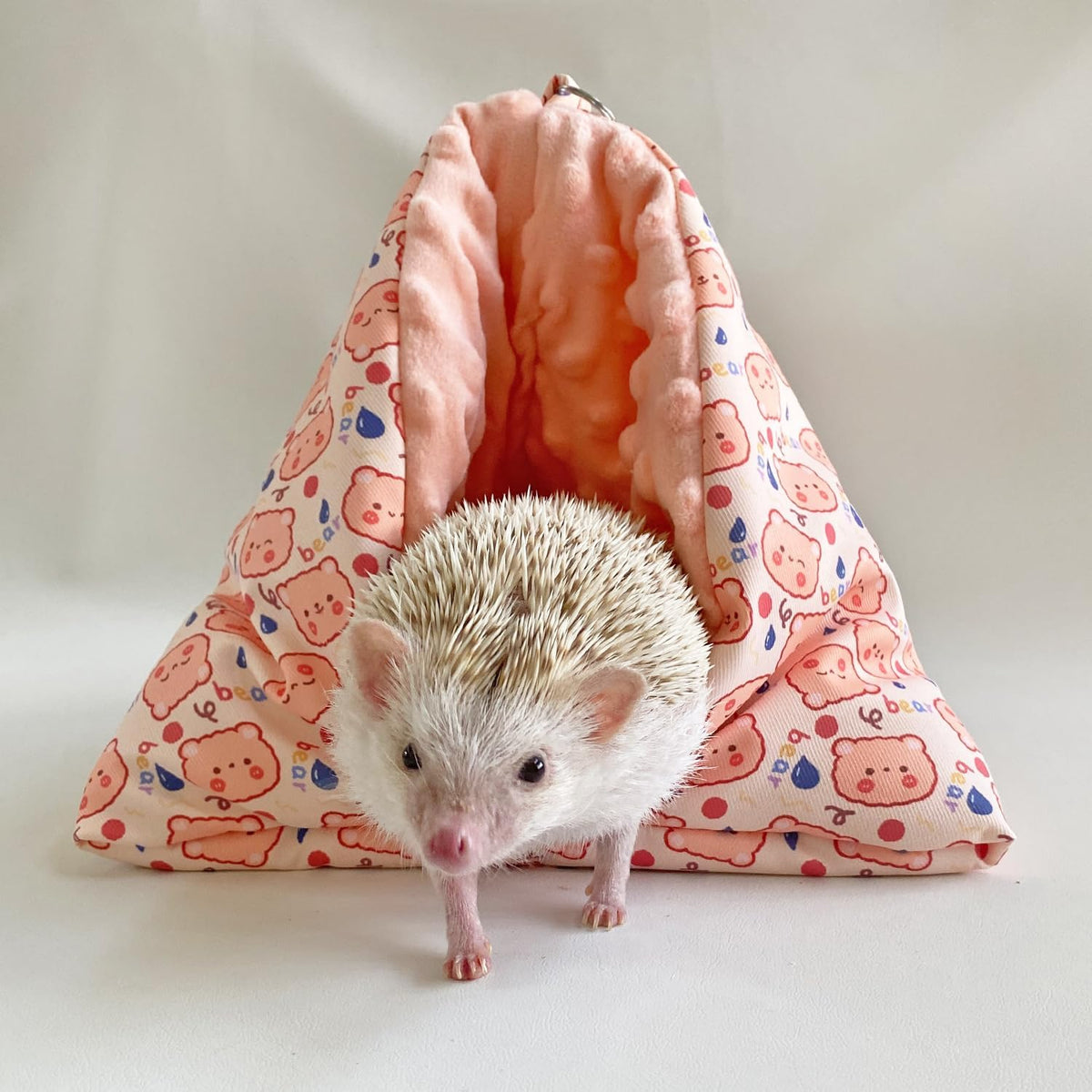Handmade Cuddle Sack Sleeping Bag Pouch for Hedgehog Hamster Rat Sugar Glider Small Animal Hanging Cage Cave Bed (Pink)
