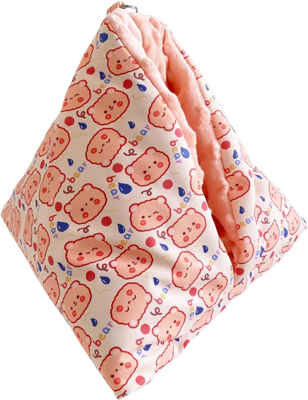 Handmade Cuddle Sack Sleeping Bag Pouch for Hedgehog Hamster Rat Sugar Glider Small Animal Hanging Cage Cave Bed (Pink)
