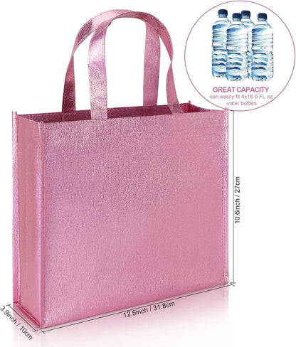 12 Pink Big Gift Bags with Handles for Birthday Bachelorette Bridal Shower