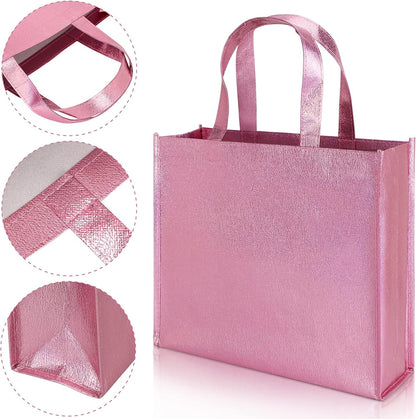 12 Pink Big Gift Bags with Handles for Birthday Bachelorette Bridal Shower