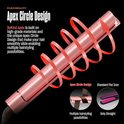 Apex 2-in-1 Flat Iron Hair Straightener and Curler, 1-Inch, Peach