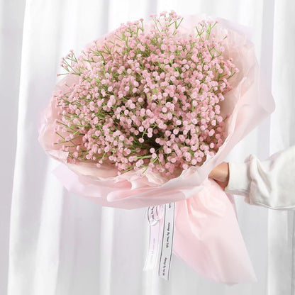 Pink Babys Breath Artificial Flowers 12Pcs Real Touch Faux Gypsophila Wedding Party Home Decor