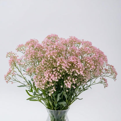 Pink Babys Breath Artificial Flowers 12Pcs Real Touch Faux Gypsophila Wedding Party Home Decor
