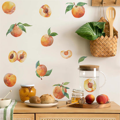 11 Pcs Peaches Wall Stickers DIY Peach Fruit Wall Art Decals