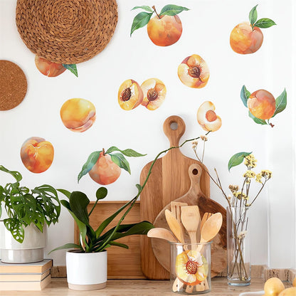 11 Pcs Peaches Wall Stickers DIY Peach Fruit Wall Art Decals