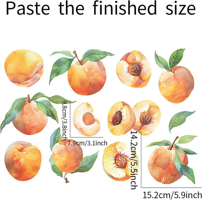 11 Pcs Peaches Wall Stickers DIY Peach Fruit Wall Art Decals