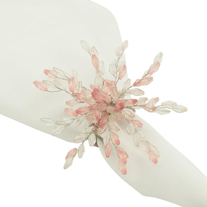 Beaded Flower Napkin Rings (Set of4)