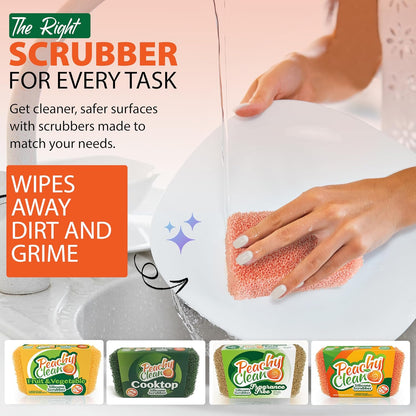 Silicone Dish Sponge Scrubbers, Unscented Freshness, Non-Scratch, Odor-Resistant, Durable Dish Sponges for Kitchen 3pk