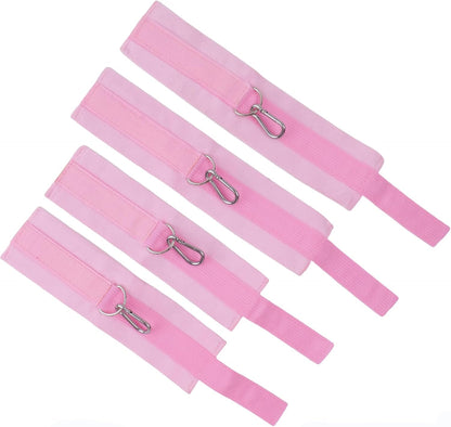 Heavy Duty Stainless Steel Expandable with 4pcs PU Black--Pink Skull Pattern Detachable Adjustable Straps,Workout Bar for Home Indoor Gym Training Kit