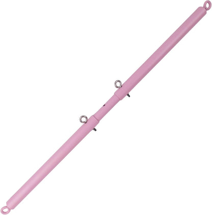 Heavy Duty Stainless Steel Expandable with 4pcs PU Black--Pink Skull Pattern Detachable Adjustable Straps,Workout Bar for Home Indoor Gym Training Kit