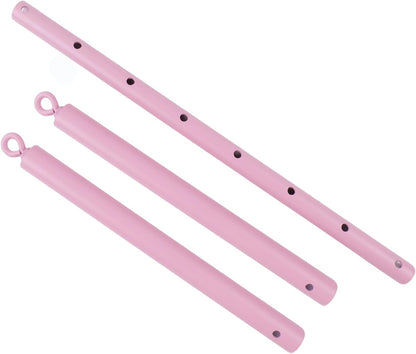Heavy Duty Stainless Steel Expandable with 4pcs PU Black--Pink Skull Pattern Detachable Adjustable Straps,Workout Bar for Home Indoor Gym Training Kit