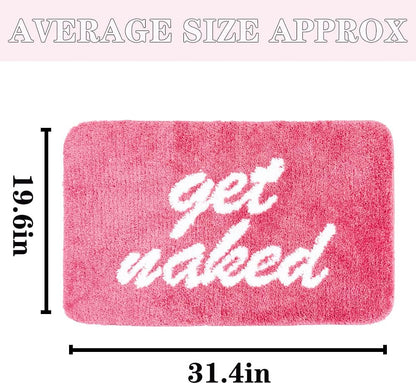 Pink Non-Slip Get Naked Bath Mat 20x31.5in