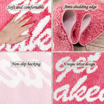Pink Non-Slip Get Naked Bath Mat 20x31.5in