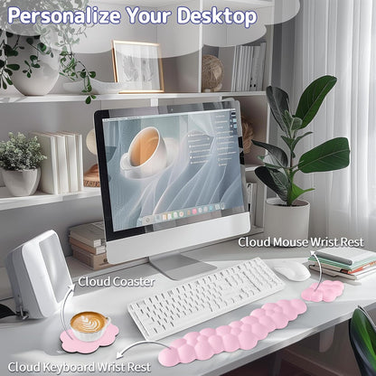 Cloud Wrist Rest for Keyboard and Mouse, Cloud Keyboard Wrist Rest