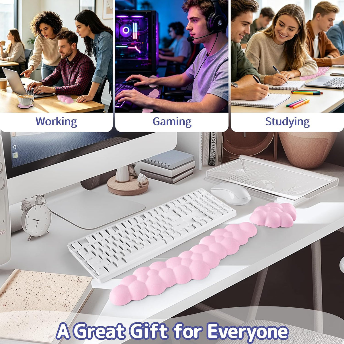 Cloud Wrist Rest for Keyboard and Mouse, Cloud Keyboard Wrist Rest