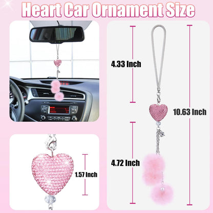 Bling Car Hanging Ornament, Bling Car Mirror Hanging Accessories for Women