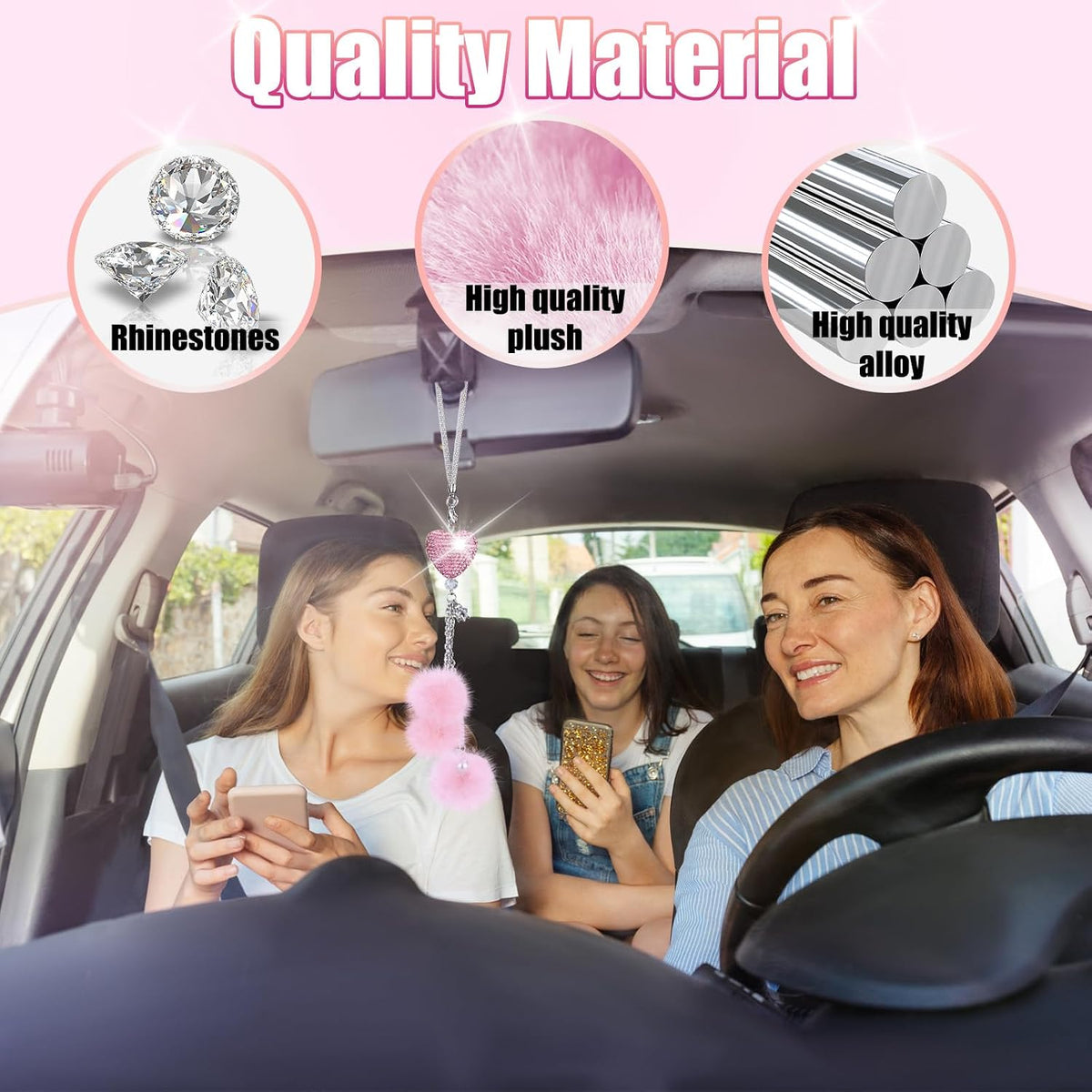 Bling Car Hanging Ornament, Bling Car Mirror Hanging Accessories for Women
