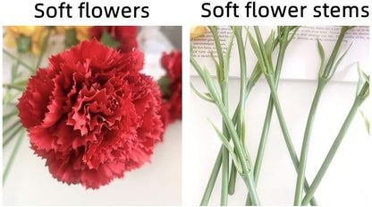 10 Stem Artificial Flowers Carnations Bouquets,11inch Real Touch Flowers with Stems,Silk Petals Fake Flowers Forever Plants for Wedding Flower Bouquet Centerpieces Bridal Shower Birthday (Pink)