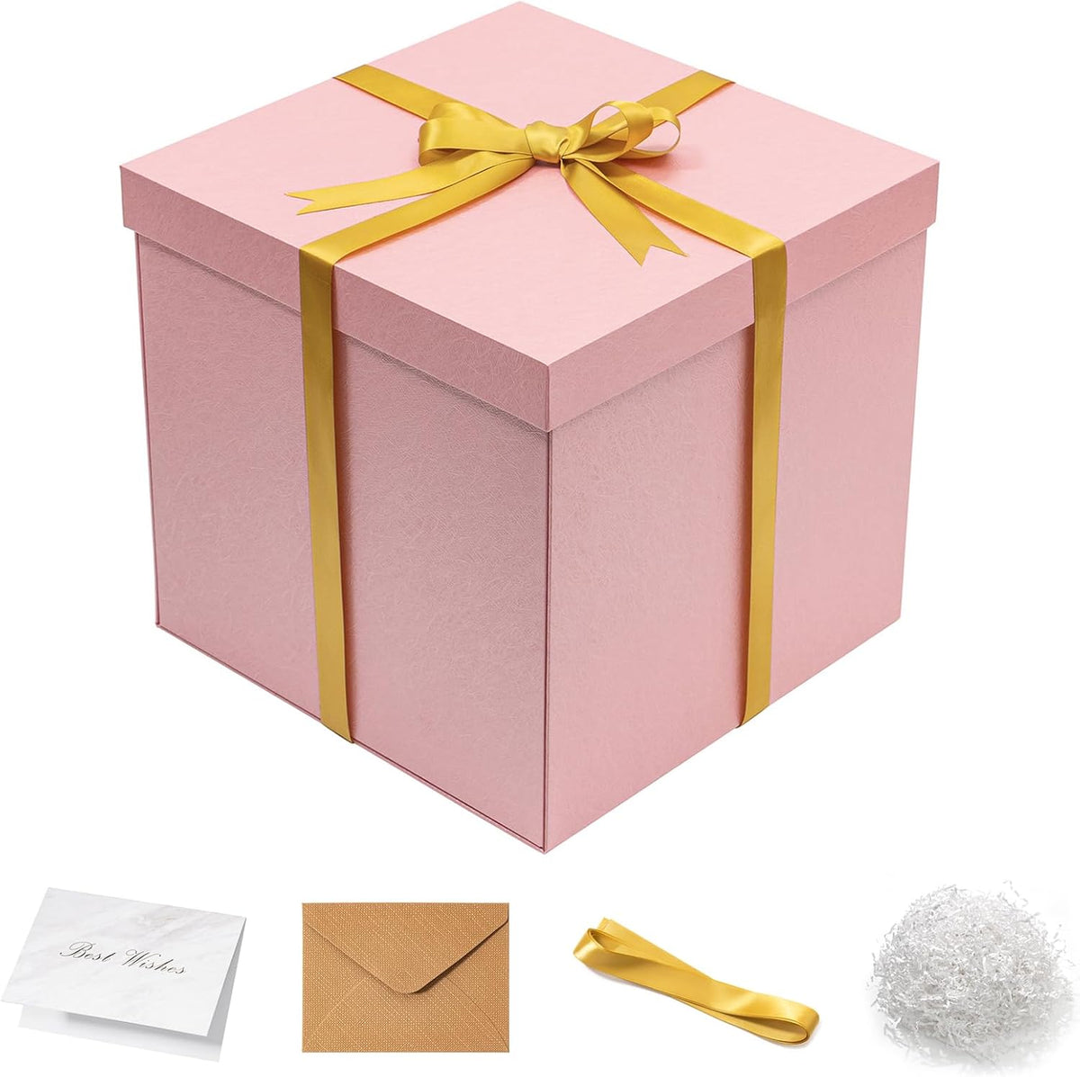 12x12x12 Inches Large Gift Box with Lid for Presents Pink 1 Pack