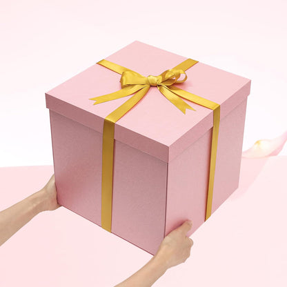 12x12x12 Inches Large Gift Box with Lid for Presents Pink 1 Pack