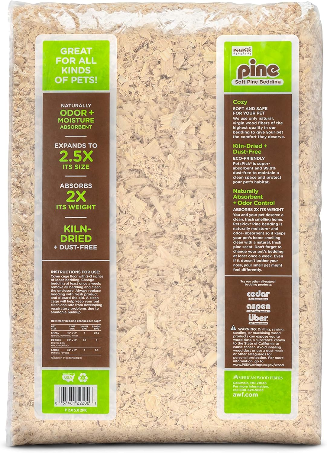 PETSPICK Pine Small Pet Bedding, 141L