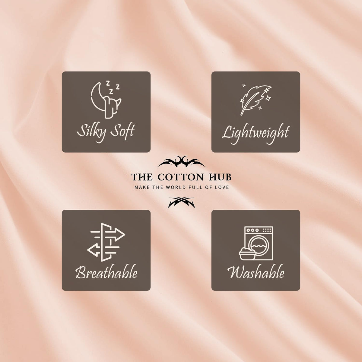 Standard/Queen (21"x32") Size Soft, Cooling Set of 2 Pillow Cases 1000 Thread Count 100% Pure Cotton Pillow Cases, Fits Standard & Queen Size Pillows (Solid, Peach)