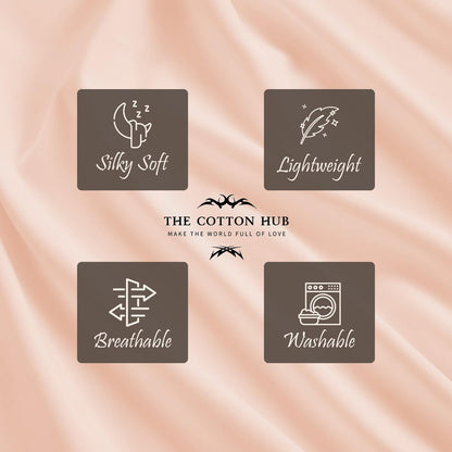 Standard/Queen (21"x32") Size Soft, Cooling Set of 2 Pillow Cases 1000 Thread Count 100% Pure Cotton Pillow Cases, Fits Standard & Queen Size Pillows (Solid, Peach)