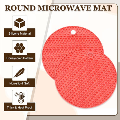 Silicone Trivet Mats for Hot Dishes 6 Inch, 4 Pcs Multi-Functional Non-Slip Hot Pads Heat Resistant Pot Holder Hot Plate Mats for Kitchen Counter Table, Red/Pink/Orange/Coffee